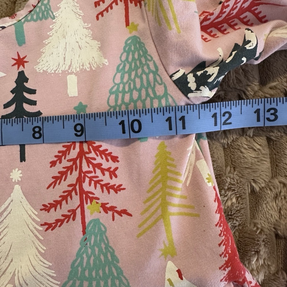 Hanna Andersson Pink Twinkly Trees Winter Pocket Skater Dress, Size 6/7 - Picture 5 of 5
